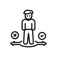 decision making icon vector in line style