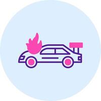 Accident Car In Fire Vector Icon