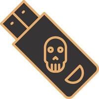 infectado memoria USB vector icono