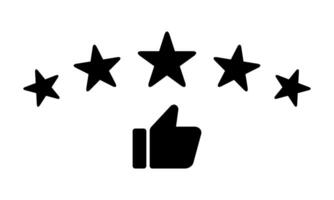 cinco estrella con pulgar arriba icono vector. cliente experiencia realimentación firmar símbolo vector