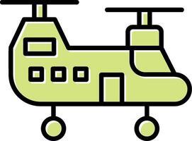 icono de vector de helicóptero militar