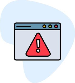 Web Warning Vector Icon