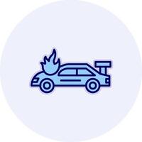 Accident Car In Fire Vector Icon