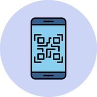 teléfono inteligente qr código vector icono