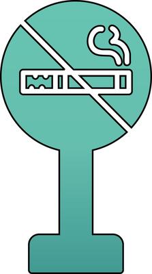 No Smoking Sign Board Vector Icon