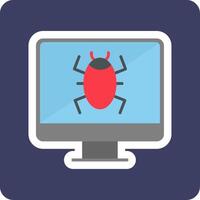 icono de vector de virus informático