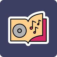 icono de vector de libro de audio