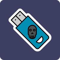 infectado memoria USB vector icono