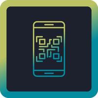 teléfono inteligente qr código vector icono