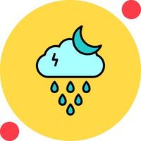 Night Rain Vector Icon