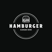 Hamburger logo design vintage retro style vector
