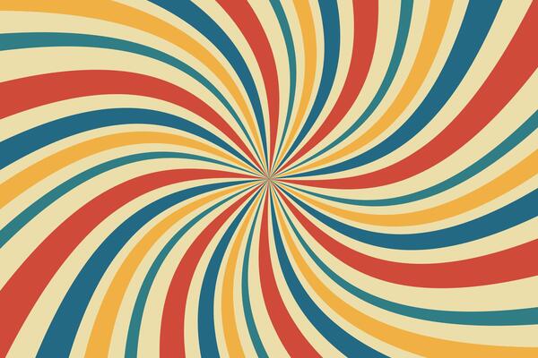 Retro sun burst vintage background swirl vector template
