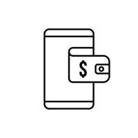 Digital wallet icon design line style on white background vector