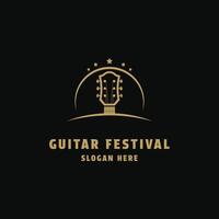 Guitar festival logo design concept idea vector