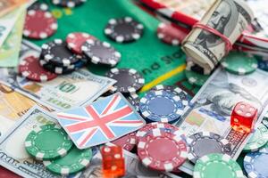 Gambling American Money and Money Chips photo