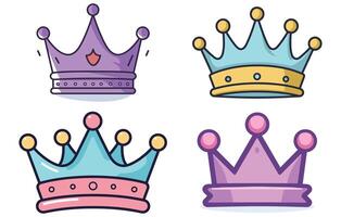 Crown icon cartoon vector illustration,Floating crown cartoon icon illustration isolated object