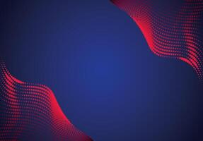 abstract red and blue wave background with halftone dot, red  background vector with  blue color digital web banner graphic design