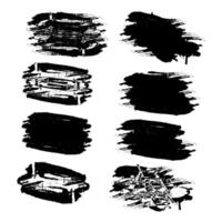 a set of black ink circles brush stroke bundle on a white background,black and white icons set, a bundle of black ink swirls on a white vector