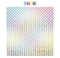 a cmyk pattern of abstract dots on a white background vector