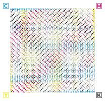 a square pattern with cmyk squares on white background vector