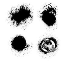 black and white grunge splatter background, a set of black ink splatters on a white background, set of black ink brush strokes vector illustration, a set of black ink circles brush stroke bundle