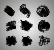 set of black ink brush strokes vector illustration, a set of black ink circles brush stroke bundle on a white background,black and white icons set, a set of black ink swirls on a white