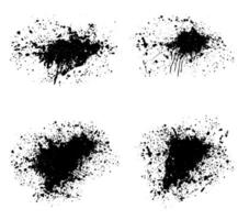 set of black ink splashes vector illustration, black and white grunge splatter background, a set of black ink circles brush stroke bundle on a white background,black and white icons set,