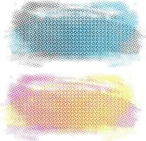 CMYK halftone circle dot effect brush vector set