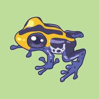 Cute dart frog animal cartoon character vector Illustration.