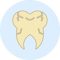 Cracked Tooth Vector Icon