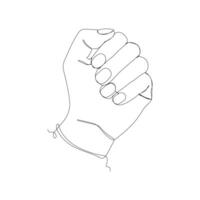 Hand. Nails art one line hand drawn illustration. vector