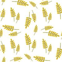 Vector seamless pattern illustration ears of wheat. Malt beer background. Autumn harvest.