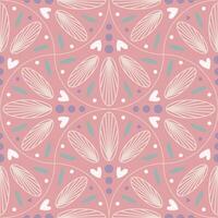 Seamless vintage pattern. White shapes . Dirty pink background. vector texture. fashionable print for textiles, wallpaper and packaging.