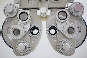 Ophthalmology, eye exam, Phoropter refractor, eye test photo