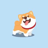 Cute shiba inu dog flat design, vector illustration