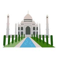 Taj Mahal Indian Landmark Building vector illustration