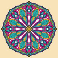 Flower round ornamental geometric doily pattern, Mandala vector illustration
