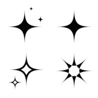 Star icons. Twinkling stars. Sparkles, shining burst. vector