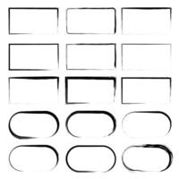 grunge and hand drawn rectangle frames vector