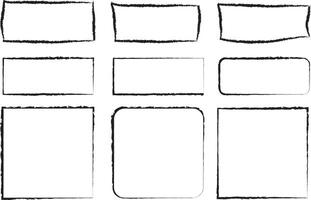 Web grunge and hand drawn rectangle frames vector
