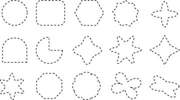 Borders of different geometric shapes are round, oval and square. vector