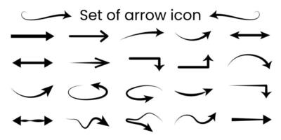 conjunto de negro flecha icono vector ilustración