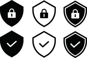 Security shield symbols. Vector illustration