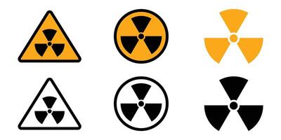 Radiation, round and triangular signs vector