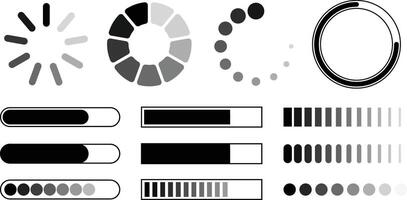 Load bar collection. loading icons on white background. vector