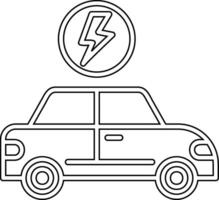 icono de vector de coche eléctrico