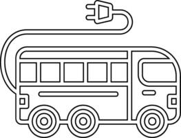 icono de vector de bus electrico