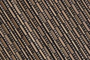 Abstract brown background of woven wooden napkin. photo