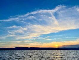 sunset over the ocean photo