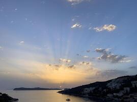 sunset over the sea photo